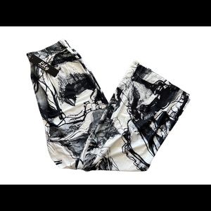 Lily by Firmiana Black & White Elastic Waist Wide-Pants - Size Large - NWT